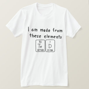 Camisa do nome da mesa periódica Ted