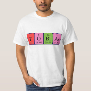 Camisa do nome da mesa periódica Tobias