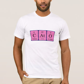 Camisa do nome periódico da mesa Cato