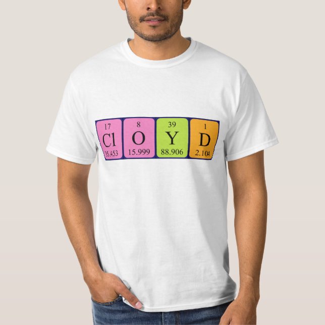 Camisa do nome periódico da mesa Cloyd (Frente)