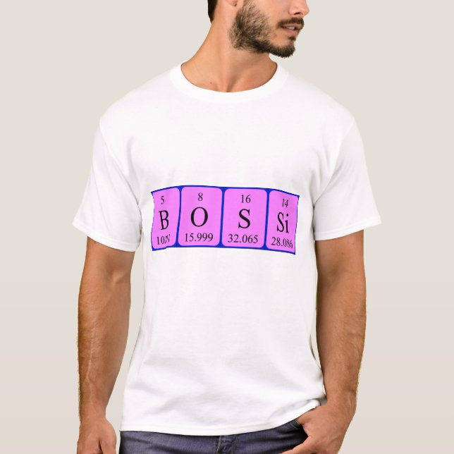 Camisa do nome periódico da mesa de Bossi (Frente)
