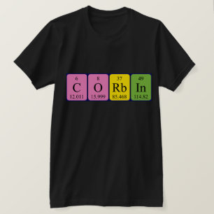 Camisa do nome periódico da mesa de Corbin