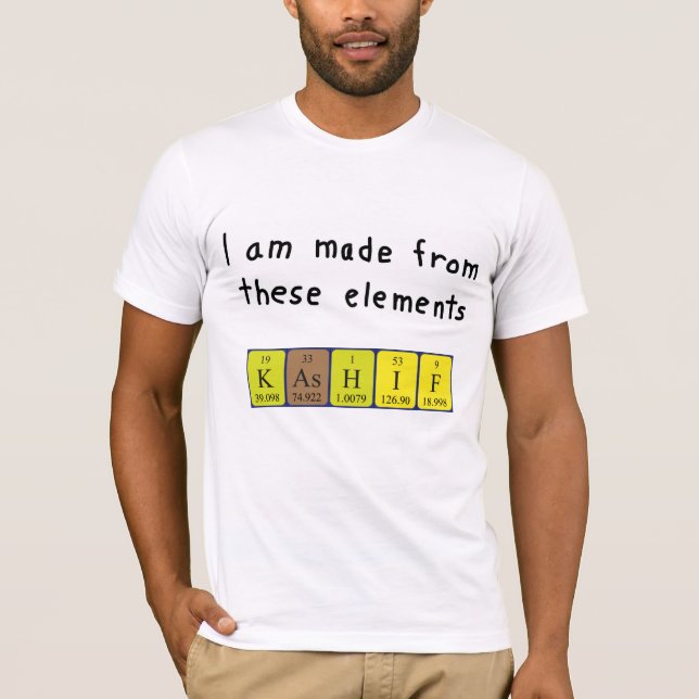 Camisa do nome periódico da mesa Kashif (Frente)