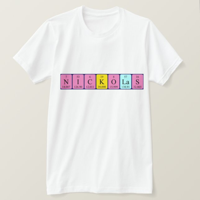 Camisa do nome periódico da mesa Nickolas (Frente do Design)