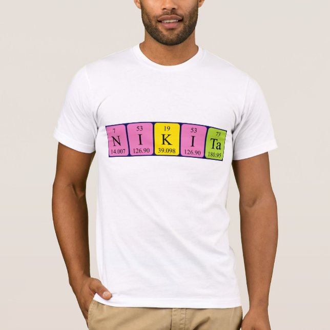 Camisa do nome periódico da mesa Nikita (Frente)