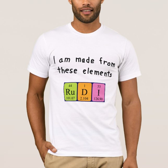 Camisa do nome periódico da mesa Rudi (Frente)