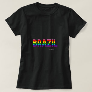 Camisa do Orgulho Brasil   Bandeira arco-íris W.