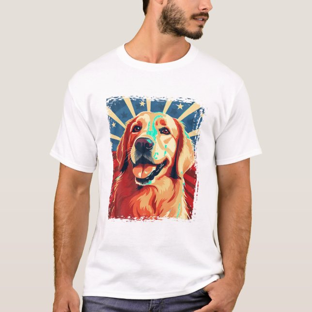 Camisa do ouro Retriever T para Meninos Meninas En (Frente)