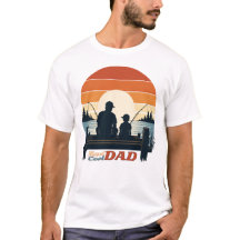 Camisa do Pai Legal Pescando Pai e Filho Pôr do So
