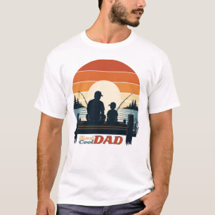 Camisa do Pai Legal Pescando Pai e Filho Pôr do So