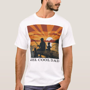 Camisa do Pai Legal Pescando Pai e Filho Pôr do So