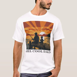 Camisa do Pai Legal Pescando Pai e Filho Pôr do So