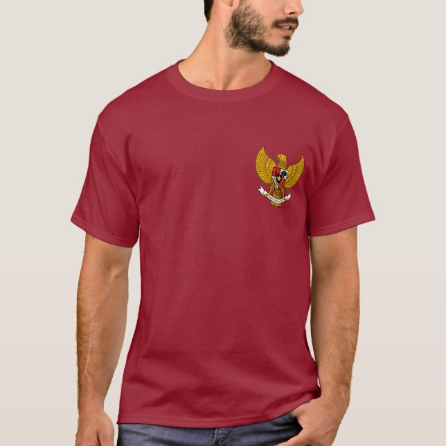camisa do pancasila do garuda - marrom (Frente)