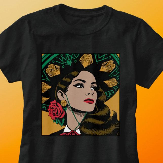 Camisa do Patrimônio Hispânico Mujer Mariachi Mexi (Mujer Mariachi Mexicana Hispanic Heritage)