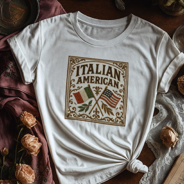 Camisa Do Patrimônio Italiano Americano | Rótulo d (Criador carregado)