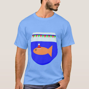 Camisa do peixe dourado T da festa de Natal