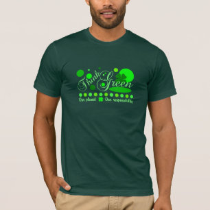 Camisa do pense verde - escolha o estilo & a cor