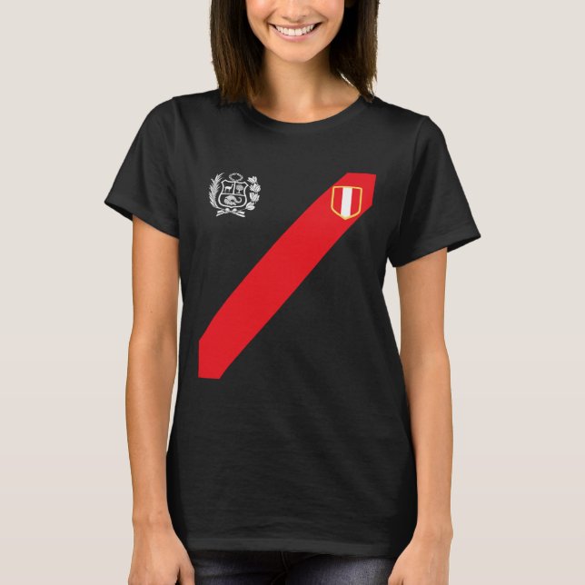 Camisa do Peru Bandeira Peruana Escudo Retro Inspi (Frente)