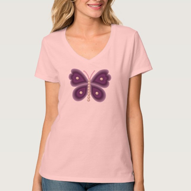 Camisa Do Pescoço Da Borboleta Da Pérola (Frente)