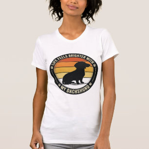 Camisa do Pôr do Sol Dachshund Design Vintage Aman