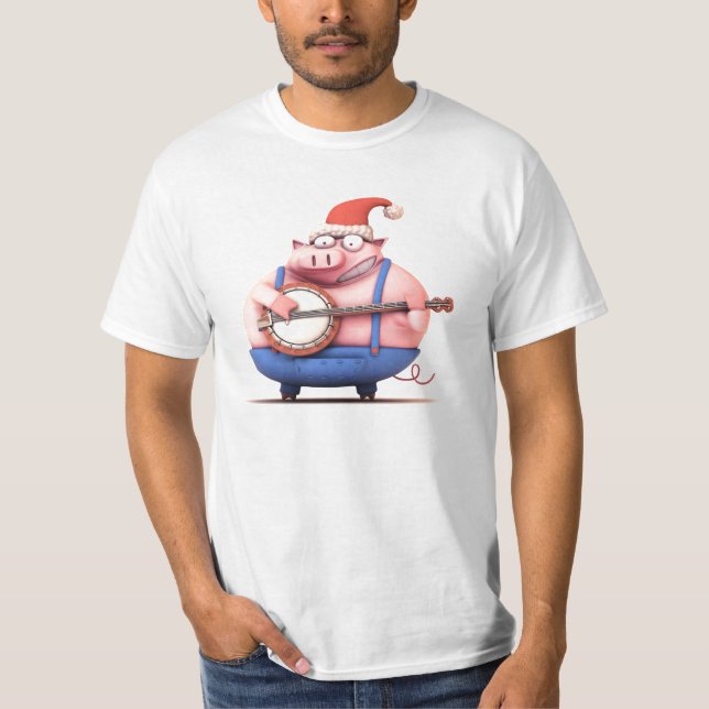 Camisa do porco do banjo do Natal (Frente)