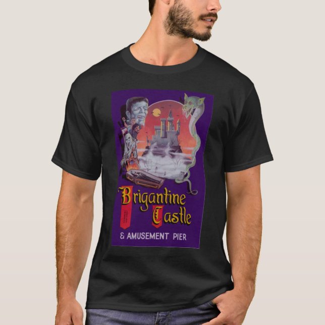 Camisa do poster do castelo do Brigantine no preto (Frente)