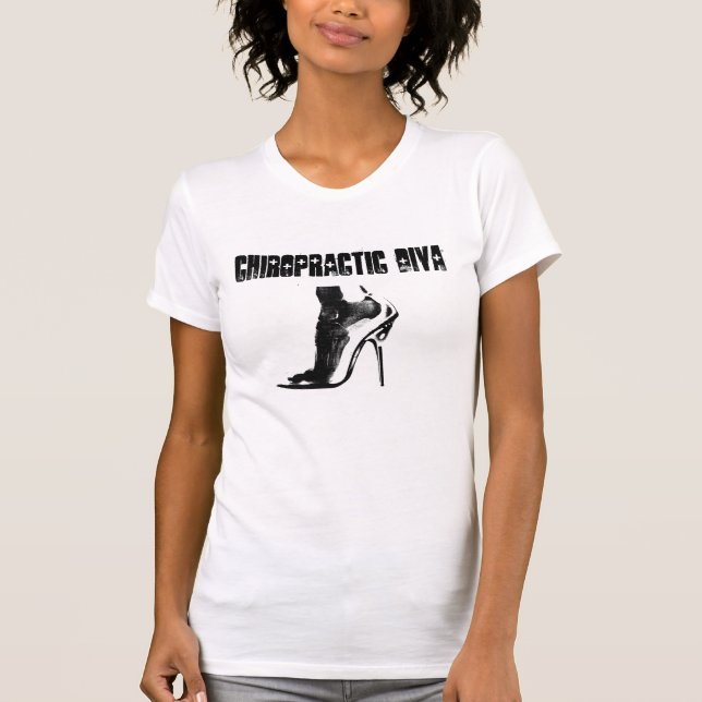 Camisa do preto da diva da quiroterapia (Frente)