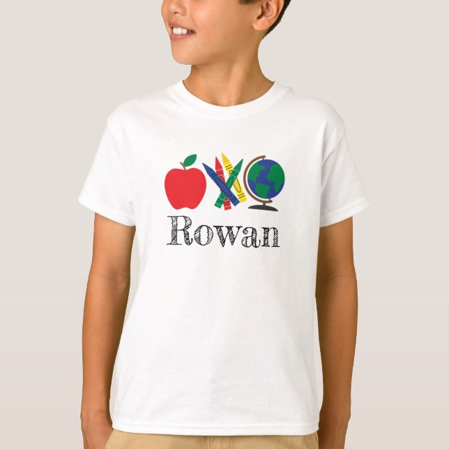 Camisa do Primeiro Dia de Aula com o Nome da Crian (Frente)