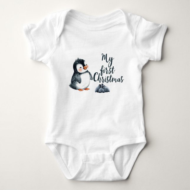 Camisa do Primeiro Natal do Bebê | Personalizada (Frente)