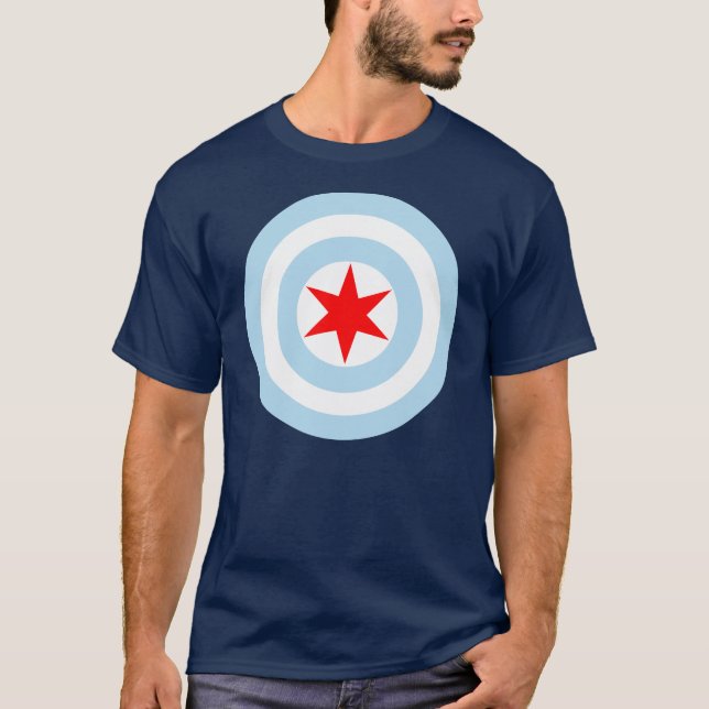 Camisa do protetor T da bandeira de Chicago (Frente)