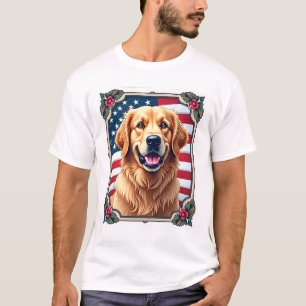 Camisa do Quadro do Canto do Golden Retriever Patr