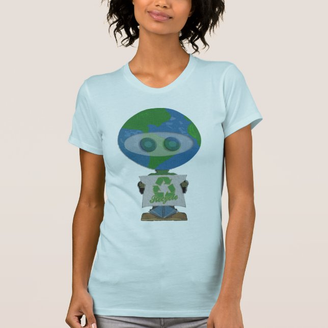 Camisa do reciclar t do Dia da Terra (Frente)