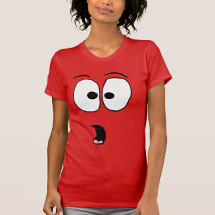 Camisa do rosto surpreendido