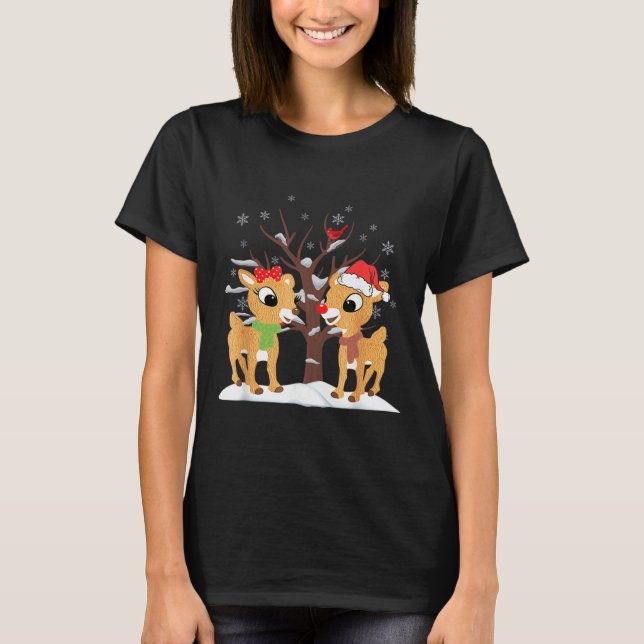 Camisa do Rudolph e Clarice Natal Meninas Tee (Frente)