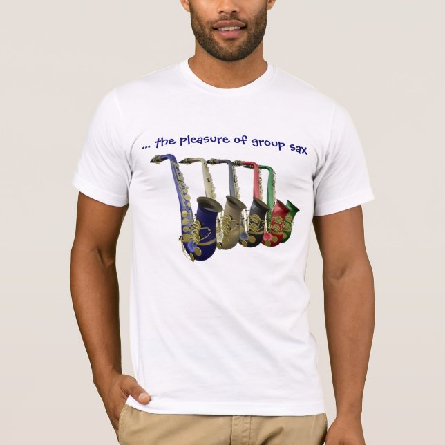 Camisa do saxofone T do grupo (Frente)