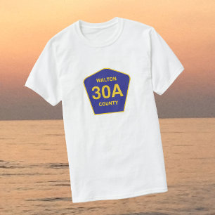 Camisa do sinal da estrada 30A o Condado de Walton