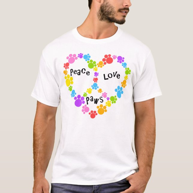 camisa do sinal de paz do coração! Impressões da (Frente)