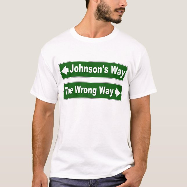 Camisa do sinal de rua da maneira de Johnson (Frente)