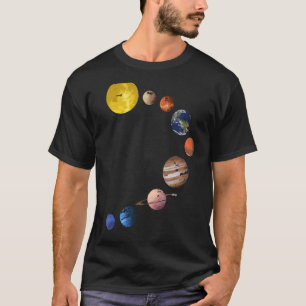 Camisa do Sistema Solar T - Planetas Espaciais Rea