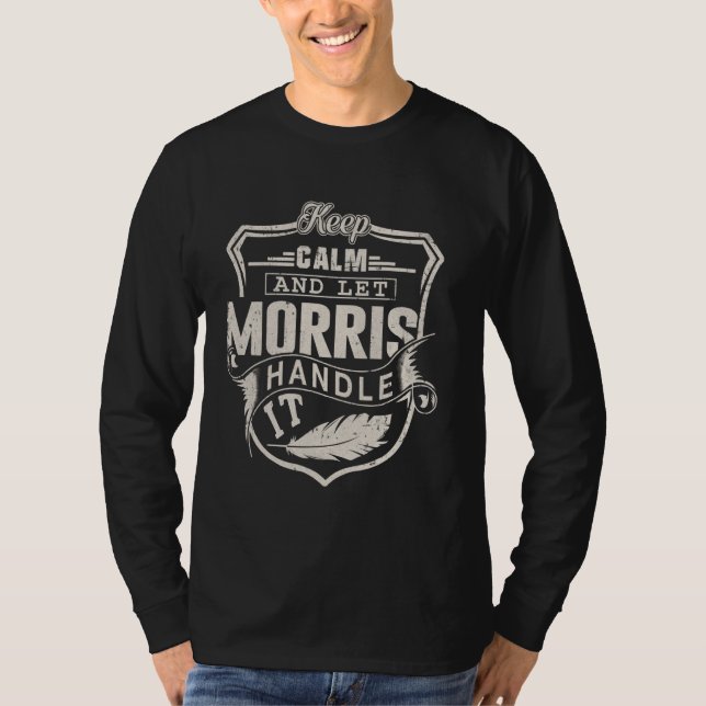 Camisa do Sobrenome Morris Nome Aniversário (Frente)