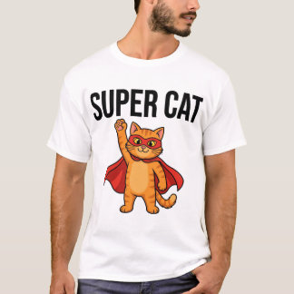 Camisa do Super Gato Divertido Super-herói