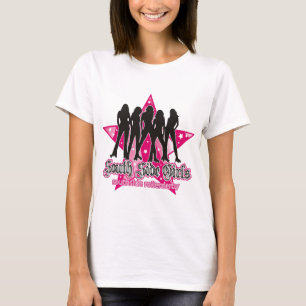 Camisa do T das mulheres de Derby do rolo do lado