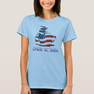 Camisa do tea party - copo da bandeira - mulheres