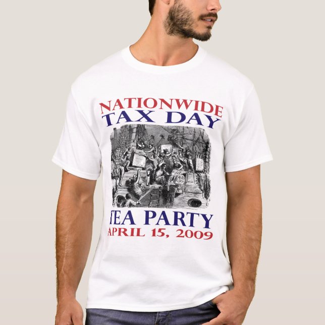Camisa do tea party de Boston - homens (Frente)