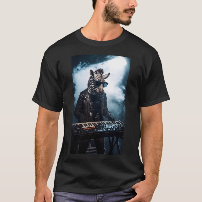 Camisa do Tecladista Zebra Synthwave (Frente)