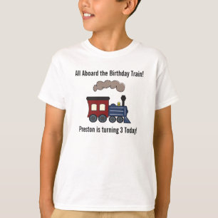 Camisa do trem do aniversário