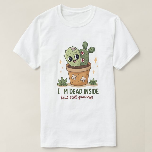 Camisa do trevo da gótico: Planta Zombie com Googl (Frente do Design)