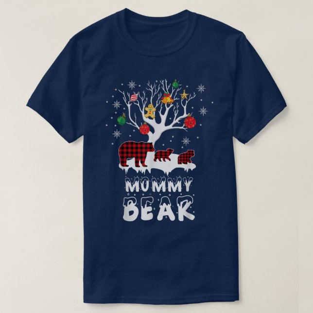 Camisa Do Urso Da Mamãe Vermelha Correspondente À  (Frente do Design)