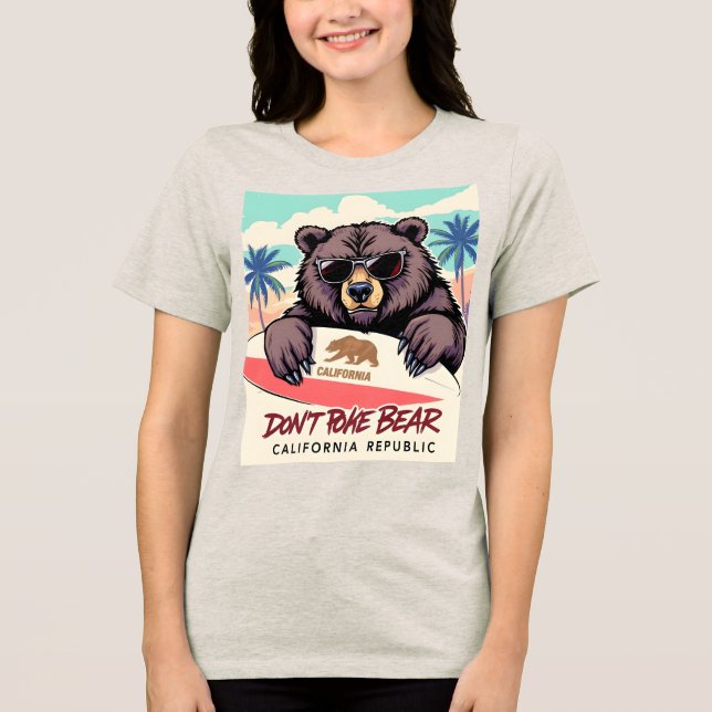 Camisa do Urso do Orgulho da Califórnia para Mulhe (Frente)