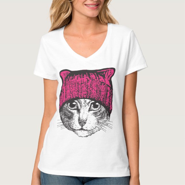 Camisa do V-Pescoço das mulheres do protesto do (Frente)